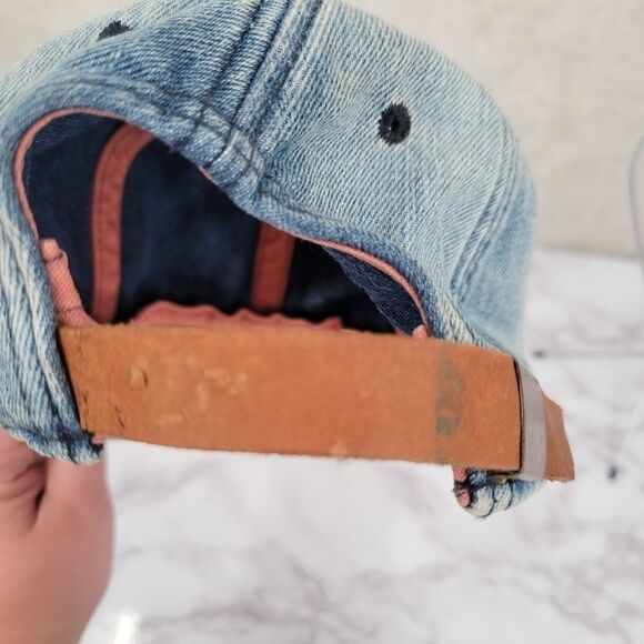 Light Wash Denim Jean Baseball Hat Cap Women's - Picture 7 of 8